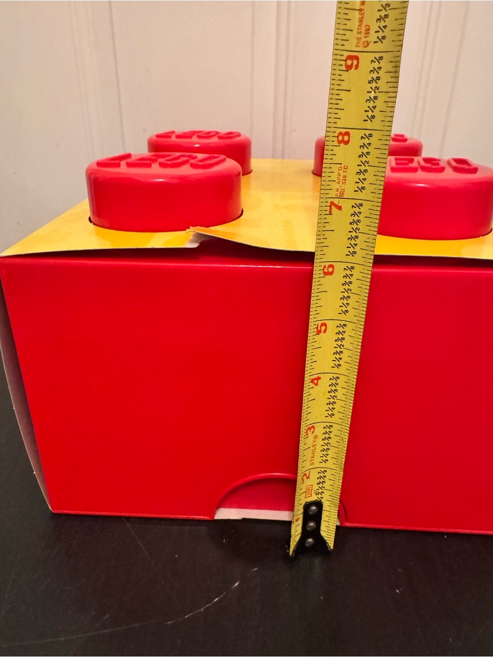 LEGO Storage Brick Red 4 Knob Container Organizer Box 10” Square 6” Tall - Picture 5 of 5